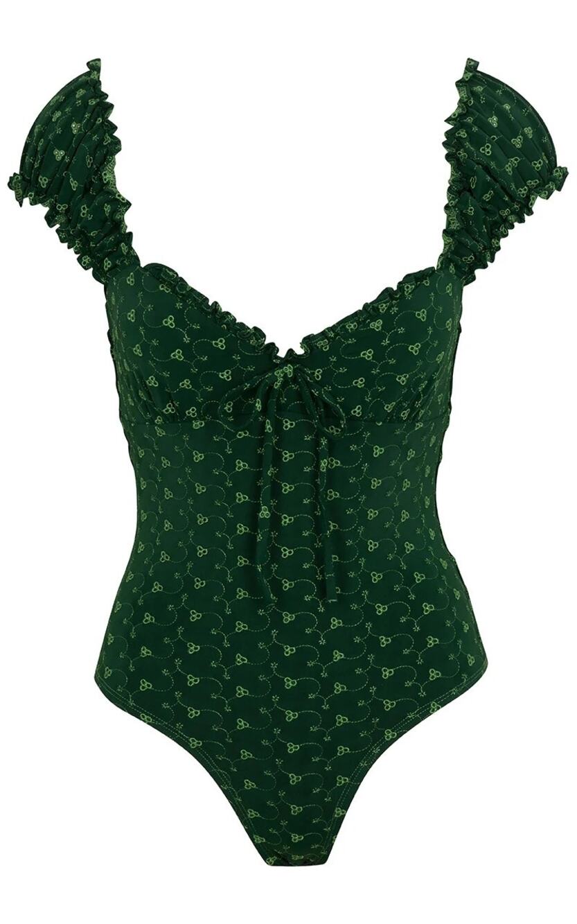 Alpine Butterfly Swim Green Elle One-Piece sz S